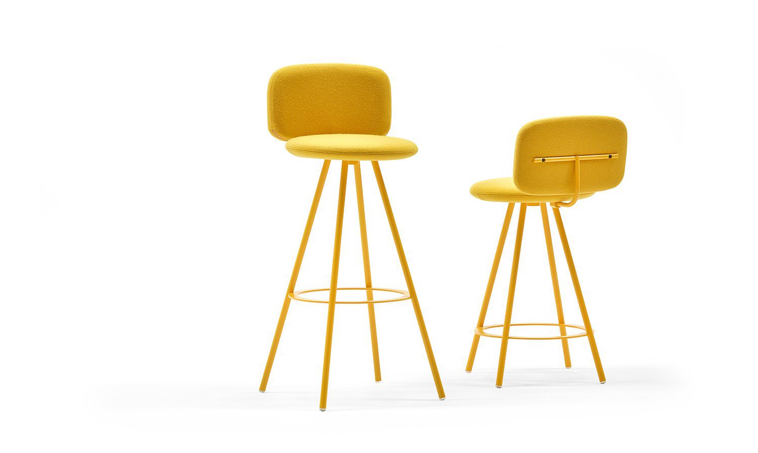 Beautiful yellow color chair pair on a white background